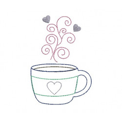 Stickdatei - Kaffeetasse Swirls 